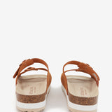 Sandale mit Serraje -Plattform in Cognac