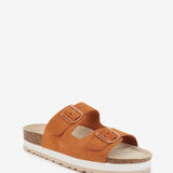 Sandale mit Serraje -Plattform in Cognac