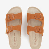 Sandale mit Serraje -Plattform in Cognac