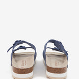 Sandale mit Serraje -Plattform in Blau