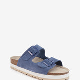 Sandale mit Serraje -Plattform in Blau