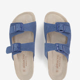Sandale mit Serraje -Plattform in Blau