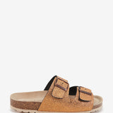 Flache Sandale in Bronze