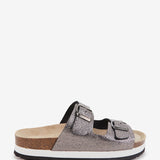 Sandalen mit gealterter Silberplattform