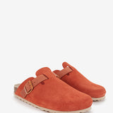 zoccolo in pelle scamosciata arancione