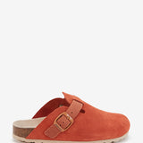zoccolo in pelle scamosciata arancione
