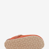 zoccolo in pelle scamosciata arancione