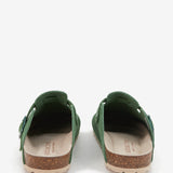 zoccolo in pelle scamosciata verde
