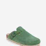 zoccolo in pelle scamosciata verde