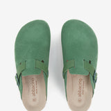 zoccolo in pelle scamosciata verde