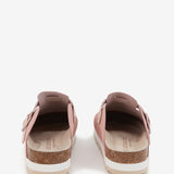Zueco con plataforma en serraje beige
