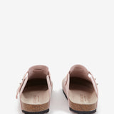 Zoccolo in pelle scamosciata beige