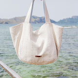 Beach bag with blue print
