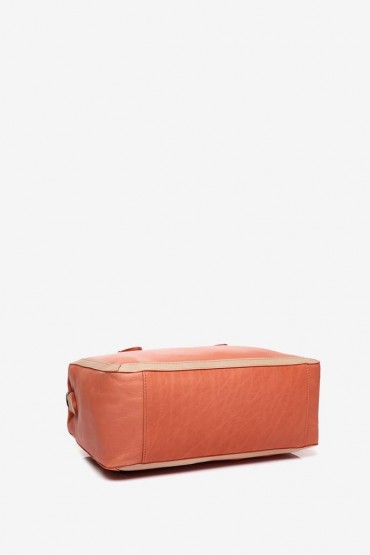 Orange leather bowling bag