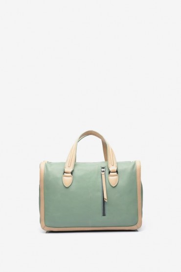 Green leather bowling bag