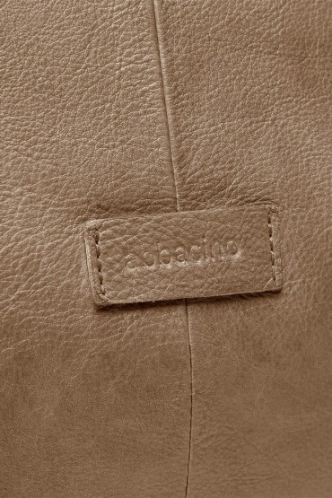 Beige leather shopping-style bag