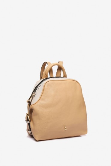 Women's camel leather backpack