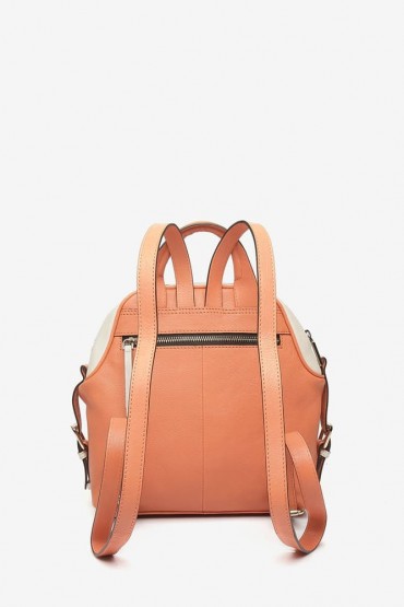 Women's orange leather backpack