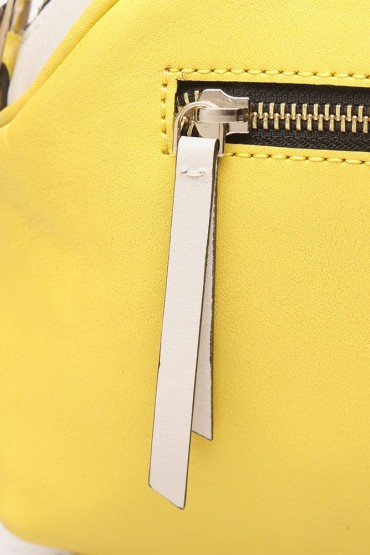 Women's yellow leather cross-body bag