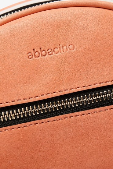 Women's orange leather cross-body bag