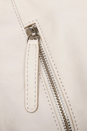 Braided beige leather hobo bag