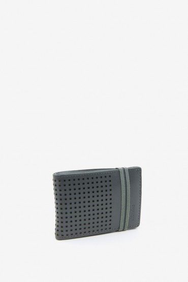 Men's grey leather wallet