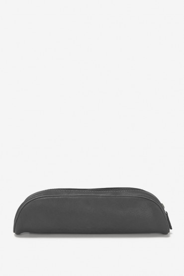 Unisex black leather case