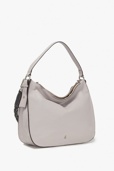 Mallow leather hobo bag with braided handle