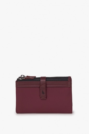 Medium women's burgundy nylon wallet