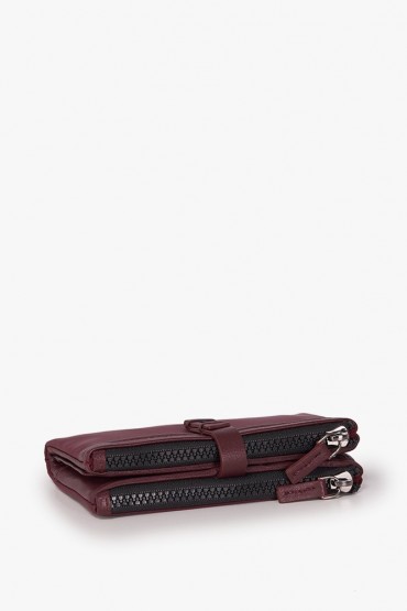 Medium women's burgundy nylon wallet