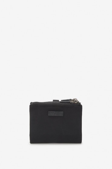 Small women's black nylon wallet