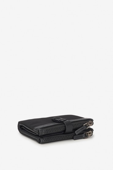 Small women's black nylon wallet