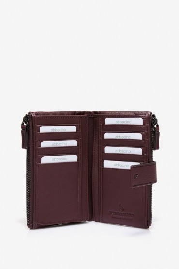 Medium women's burgundy leather wallet