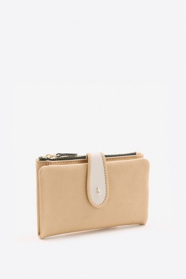 Medium women's camel leather wallet