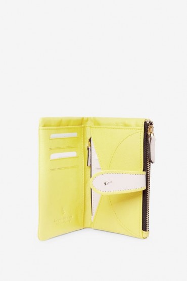 Medium women's yellow leather wallet