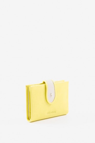 Women's yellow leather card holder