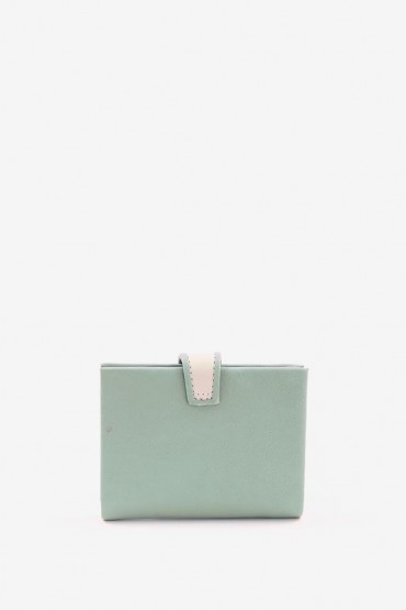 Women's green leather card holder
