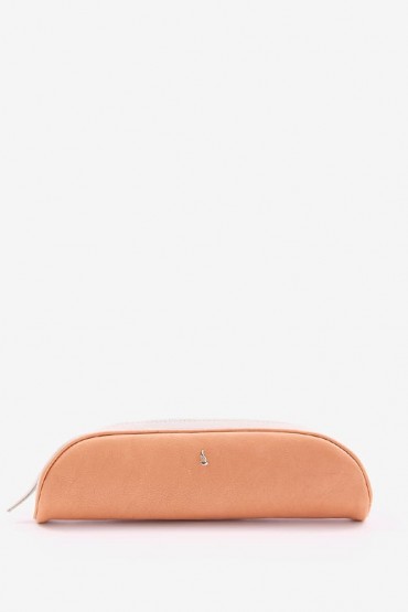Unisex orange leather case