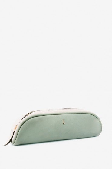 Unisex green leather case