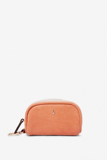Women's orange leather coin purse