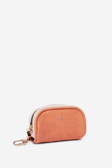 Women's orange leather coin purse