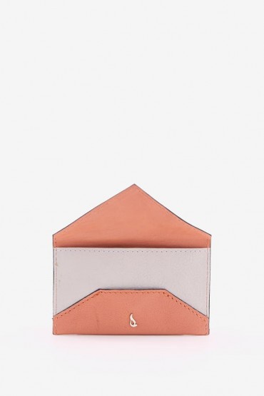 Women's orange leather card holder