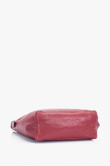 Indra burgundy leather hobo bag