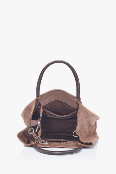 Mahant small taupe leather shopper bag