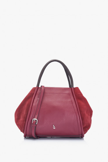 Mahant small burgundy leather shopper bag