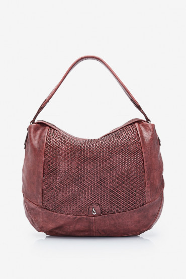 Raga burgundy leather hobo bag