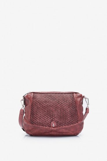 Raga burgundy leather crossbody bag