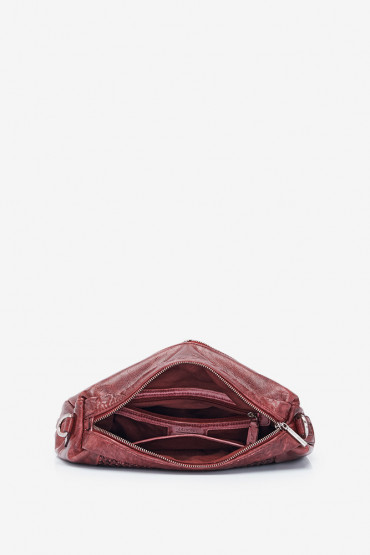 Raga burgundy leather crossbody bag