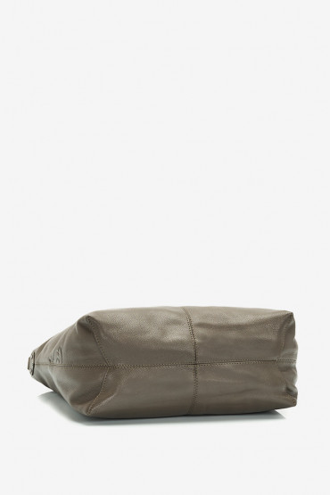 Bhogi green leather large hobo bag