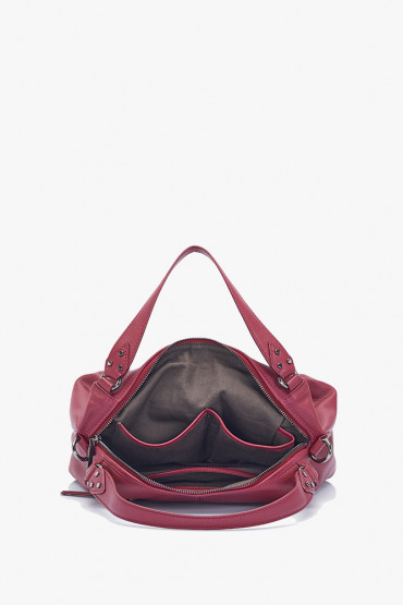 Bhogi burgundy leather hobo bag